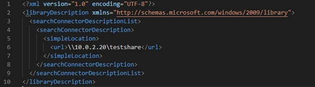 Создание файла .library-ms со ссылкой на SMB-сервер